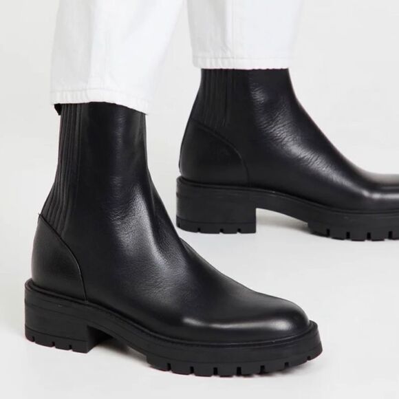 Aquazzura Saint Honroe Leather Combat Booties size 36.5 - Picture 1 of 12